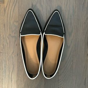 J. Crew Factory Black and White Pointed Toe Flats